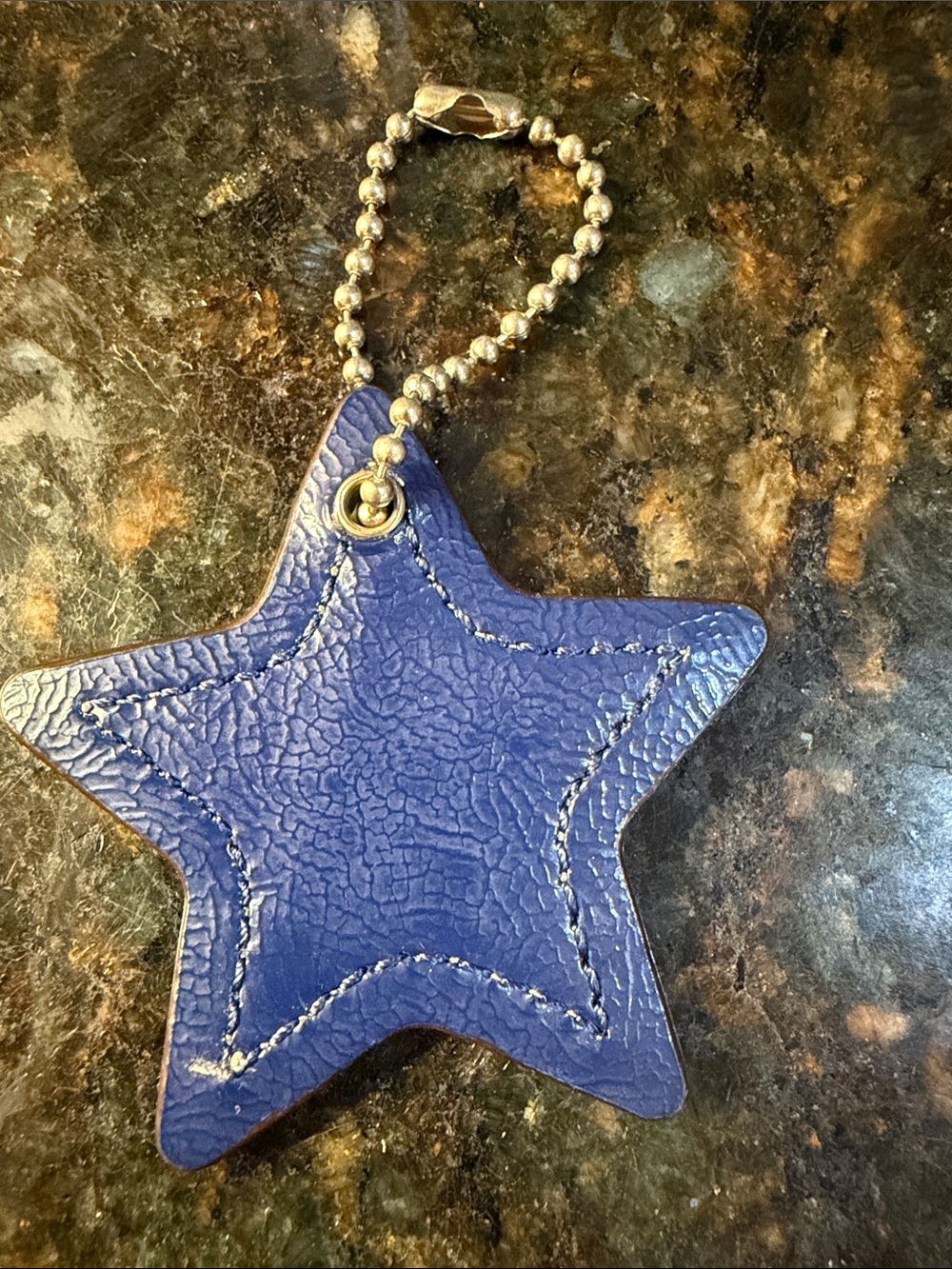 Coach Navy Star Leather Bag Charm with Silver Accents - Picture 8 of 13